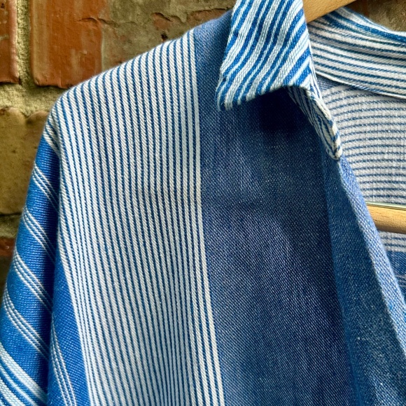 Nic +  Zoe Linen Tunic Striped Dress - 3X - Pockets! - Picture 8 of 12